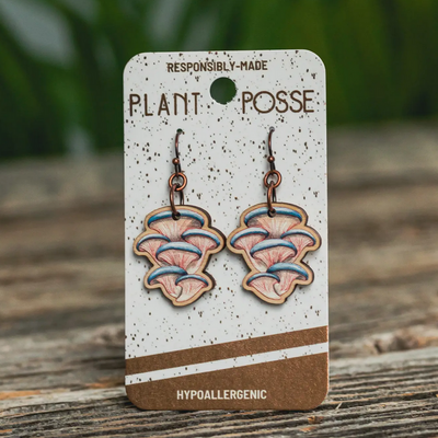 Plant Posse Oyster Mushrooms Dangle Earrings