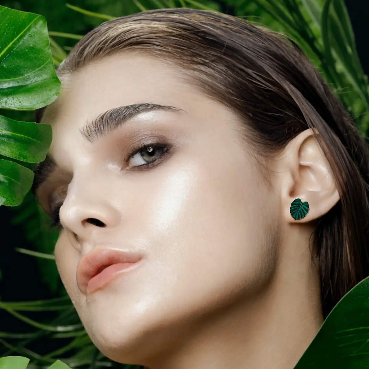 Plant Posse Monstera Stud Earrings