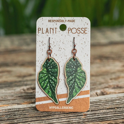 Plant Posse Polka Dot Begonia Dangle Earrings