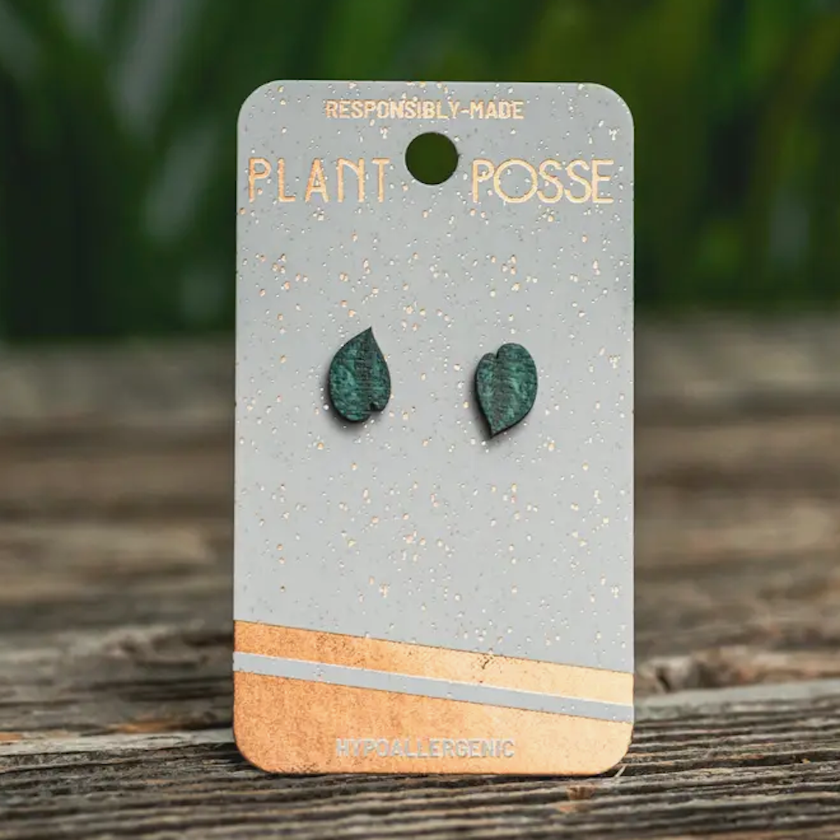 Plant Posse Satin Pothos Stud Earrings