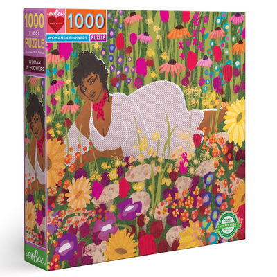 Woman in Flowers eeBoo Puzzle 1000pcs
