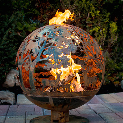 ED Wildlife Fire Sphere Rust Metal