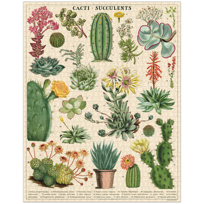 Vintage Cacti & Succulents Cavallini Puzzle Tube 1000pcs