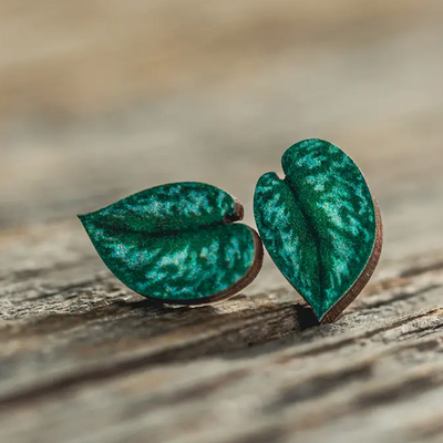 Plant Posse Satin Pothos Stud Earrings