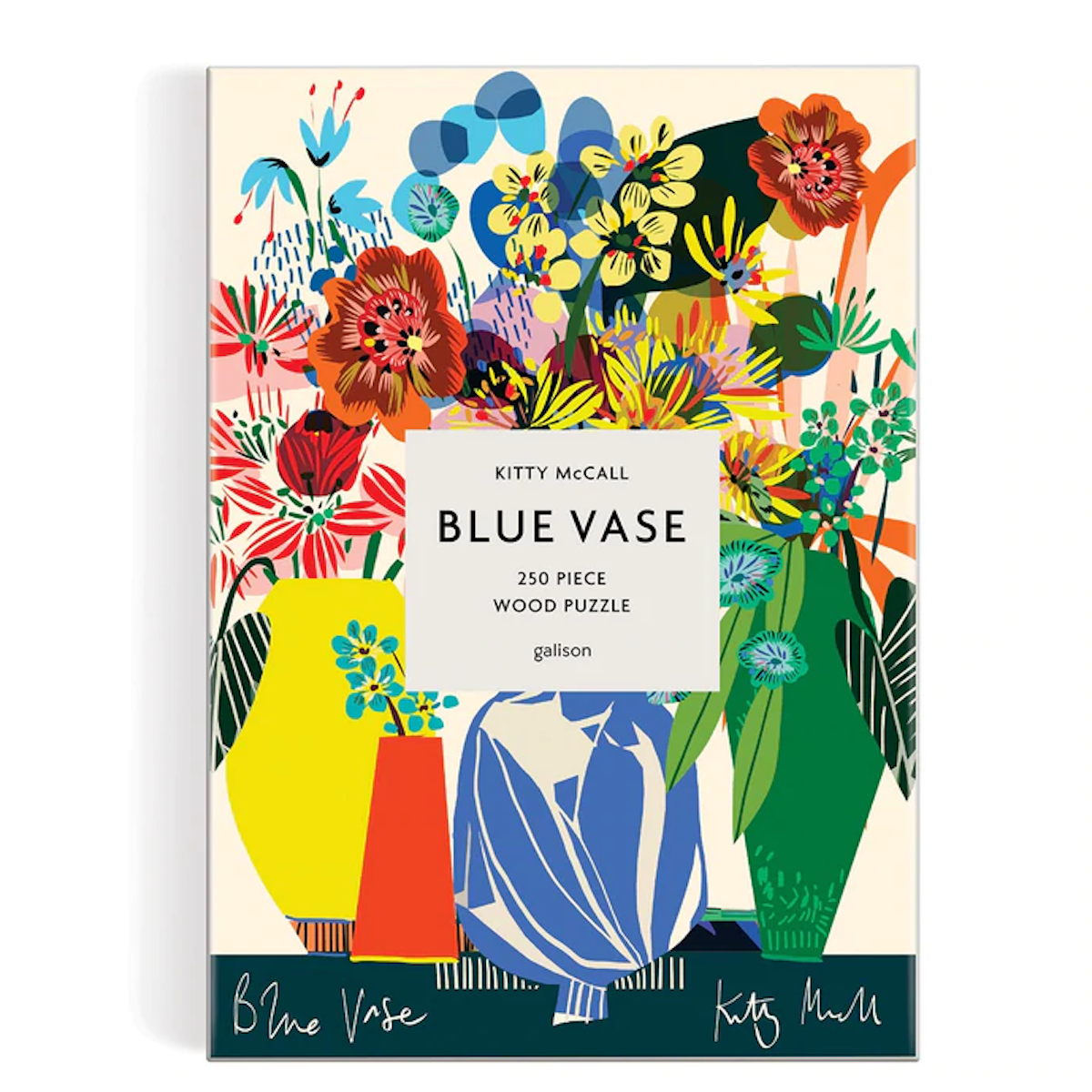 Blue Vase Kitty McCall Galison Wood Puzzle 250 pcs